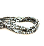 CRISTAL CHATO | 4MM | BICOLOR MATTE BLANCO PLATEADO