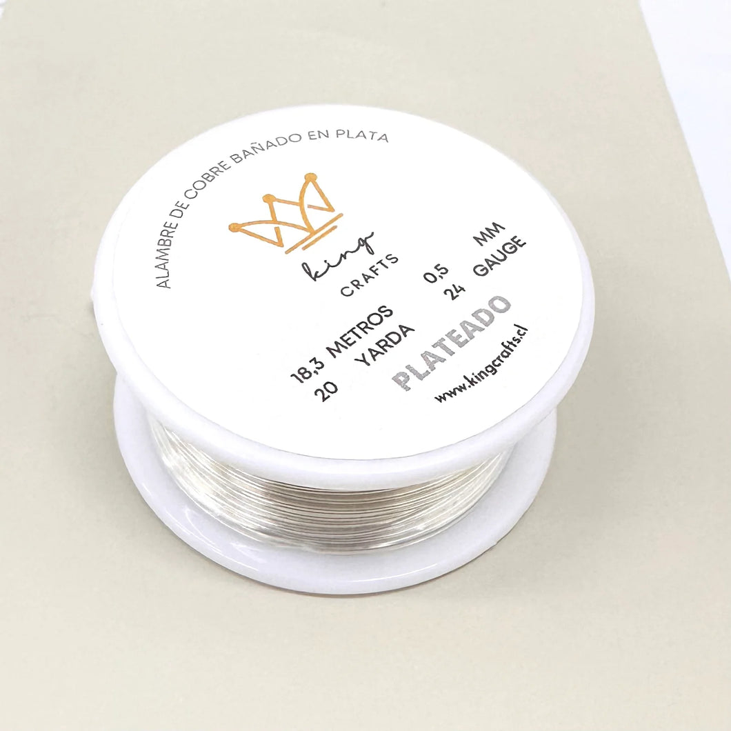 Alambre King Crafts | GA 24 | Color: Plateado