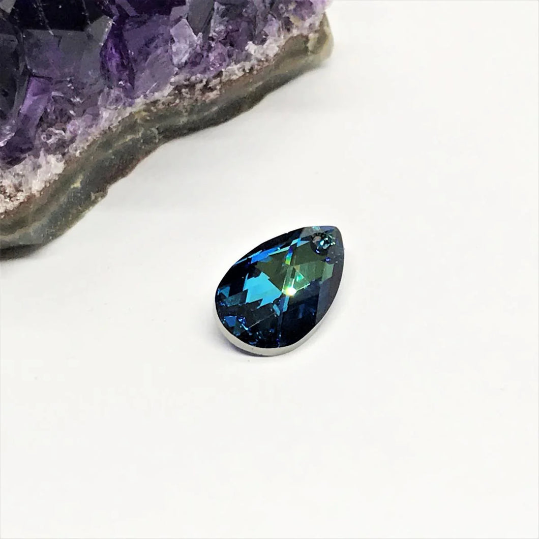 Swarovski Elements Teardrop | Gota Plana | 16x9mm | Bermuda Blue