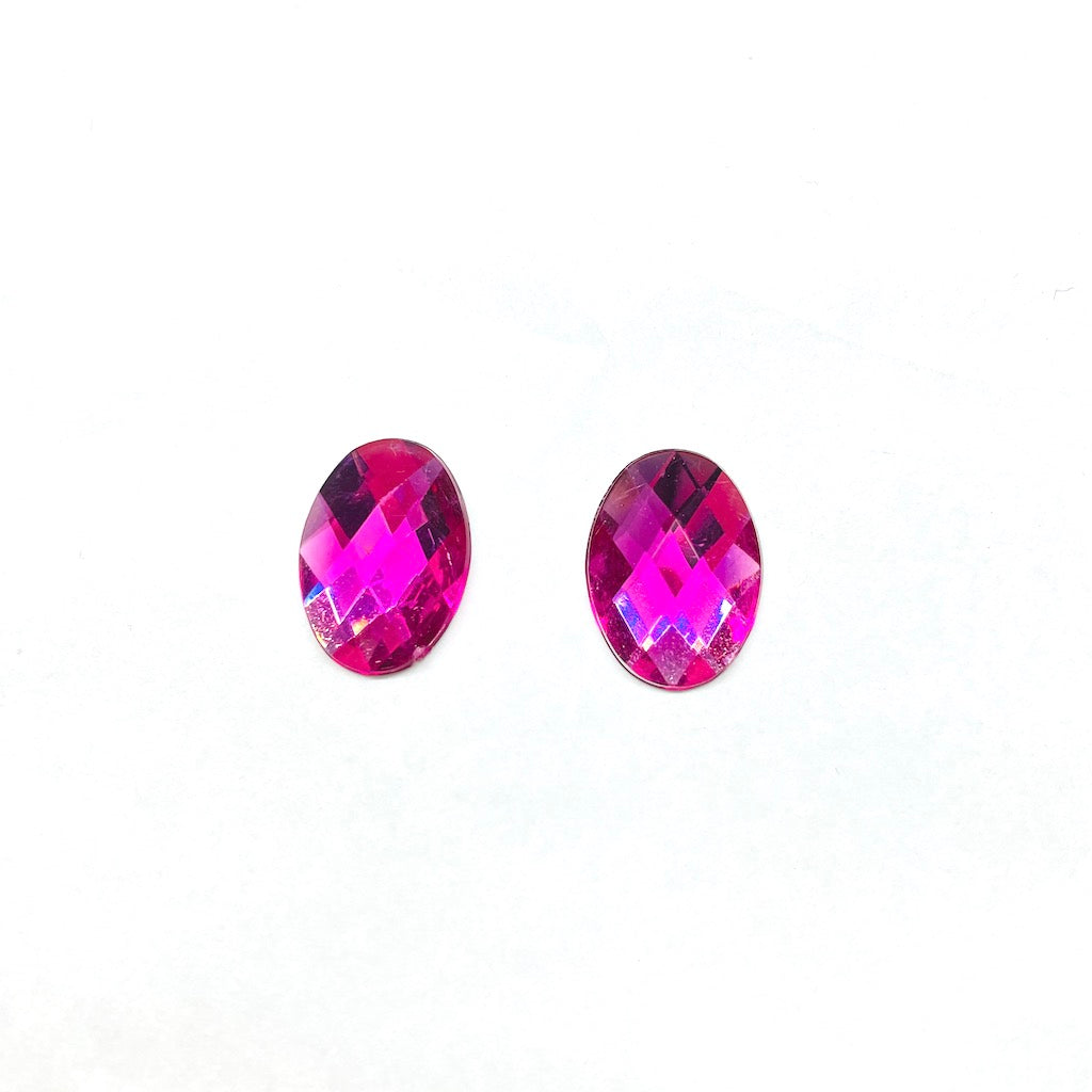 GEMAS DE PLASTICO | OVALADO CHICO | 17MM | 10 UNIDADES | FUCSIA