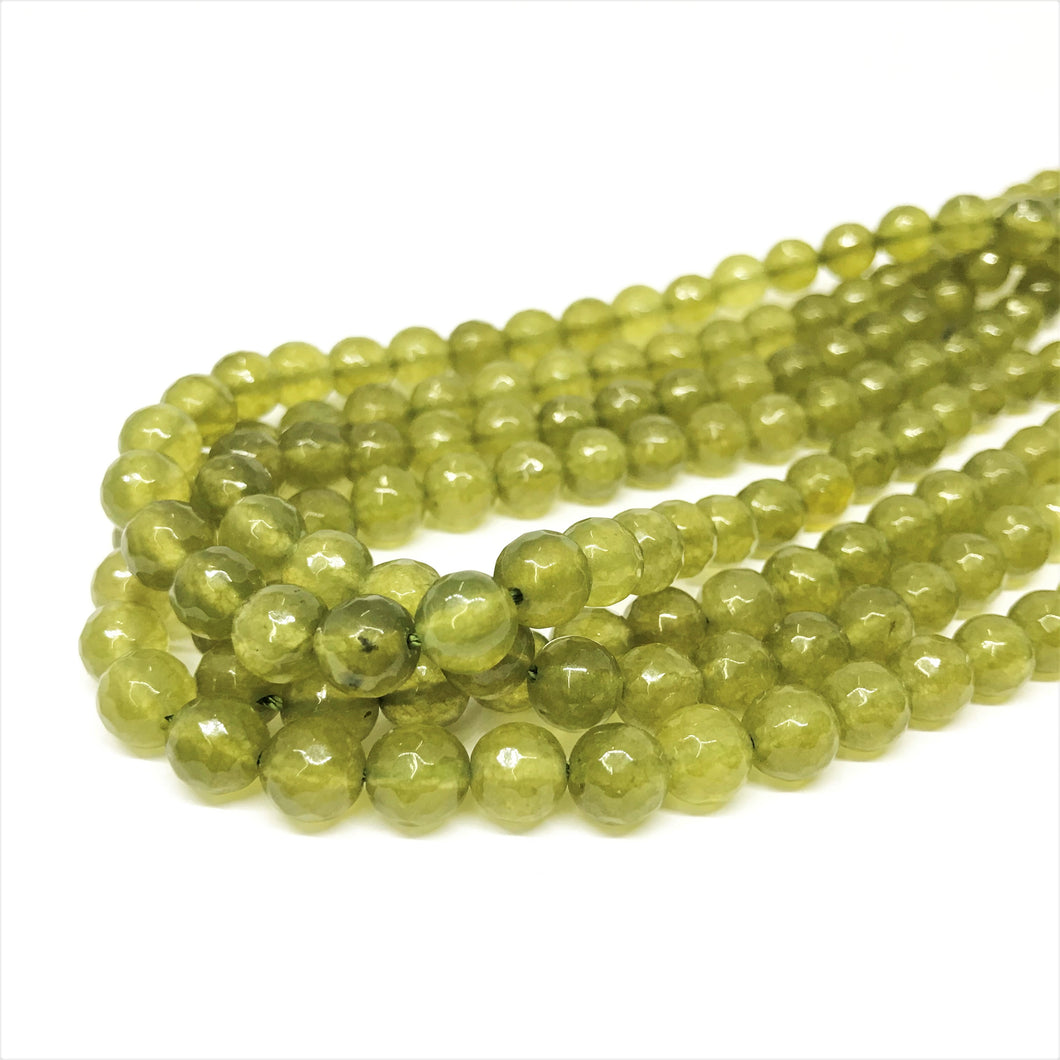 AGATA FACETADA | 8MM | VERDE OLIVA TRASLUCIDO