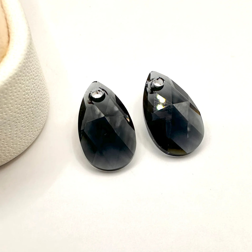 Swarovski Elements Teardrop | Gota Plana | 16x9mm | GRAPHITER
