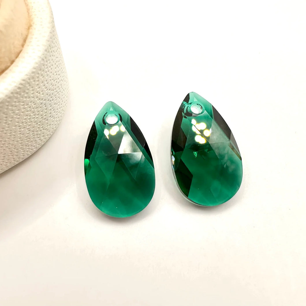 Swarovski Elements Teardrop | Gota Plana | 16x9mm | Esmeralda