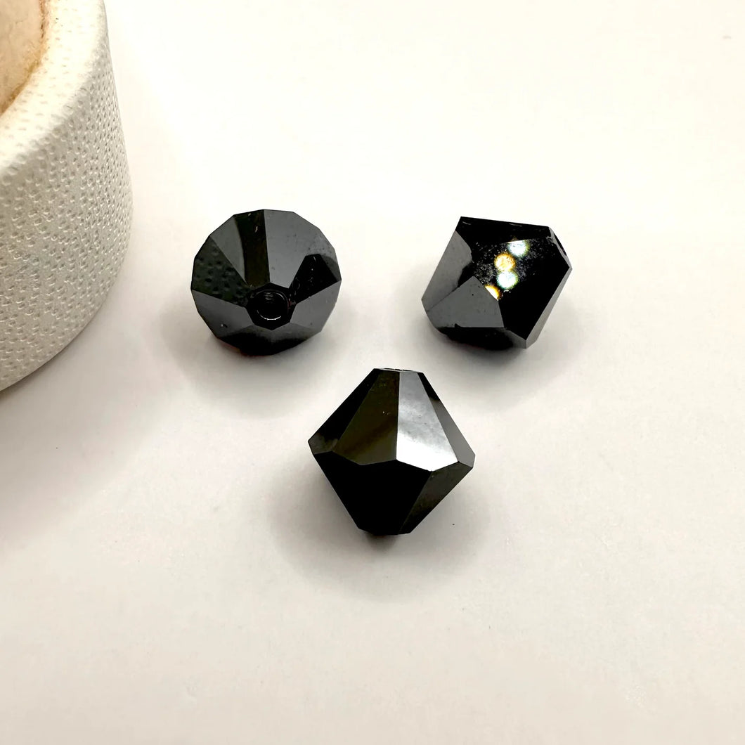 Bead Swarovski Crystals | 8mm | ST | 6 unidades | Negro