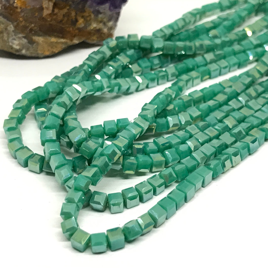 CRISTAL CUADRADO | 3X3MM | VERDE TURQUESA TORNASOL