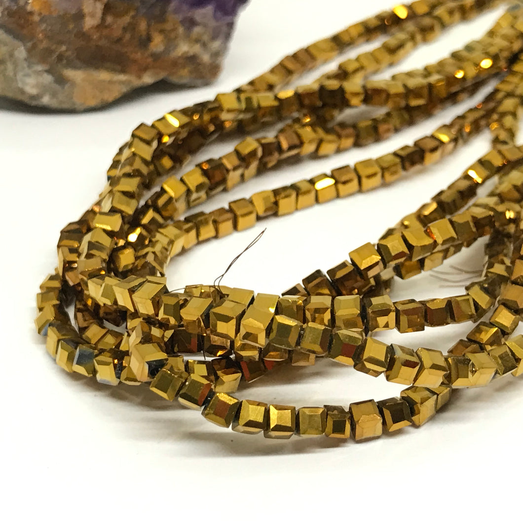 CRISTAL CUADRADO | 3X3MM | DORADO