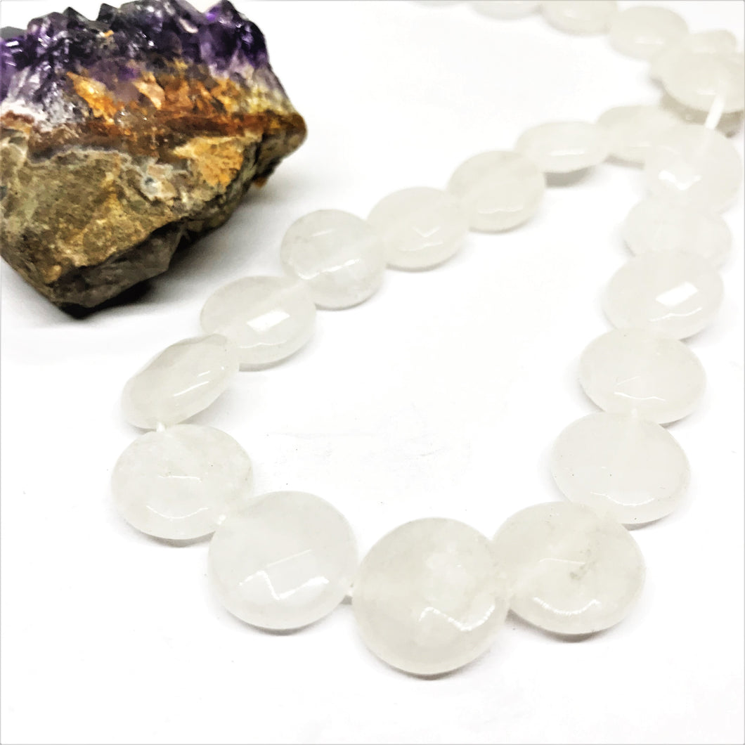 AGATA BLANCA | COIN FACETADA | 16MM