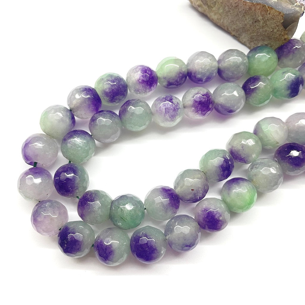 AGATA FACETADA | 12MM | BICOLOR VERDE MORADO