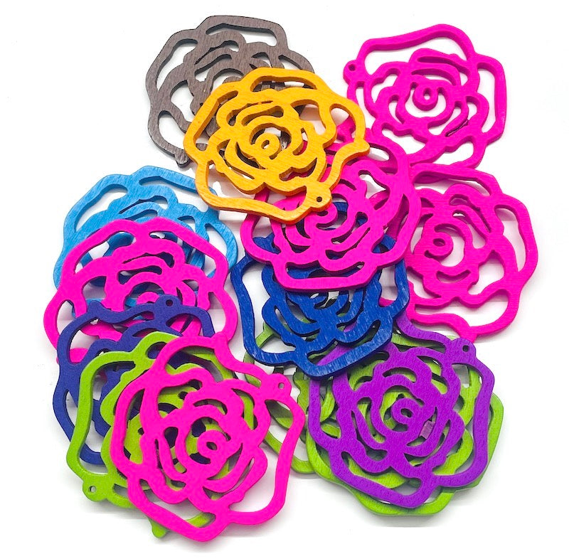 MADERA | ROSAS | MIX DE COLORES | 47 GRAMOS | 4.5CM