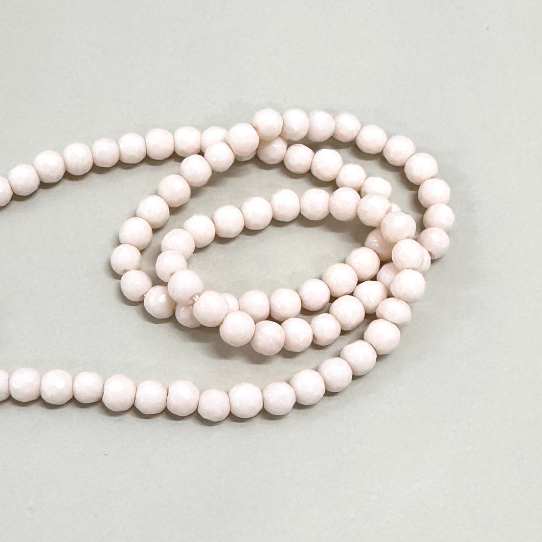 AGATA FACETADA | 4MM | CREMA CLARA MATTE