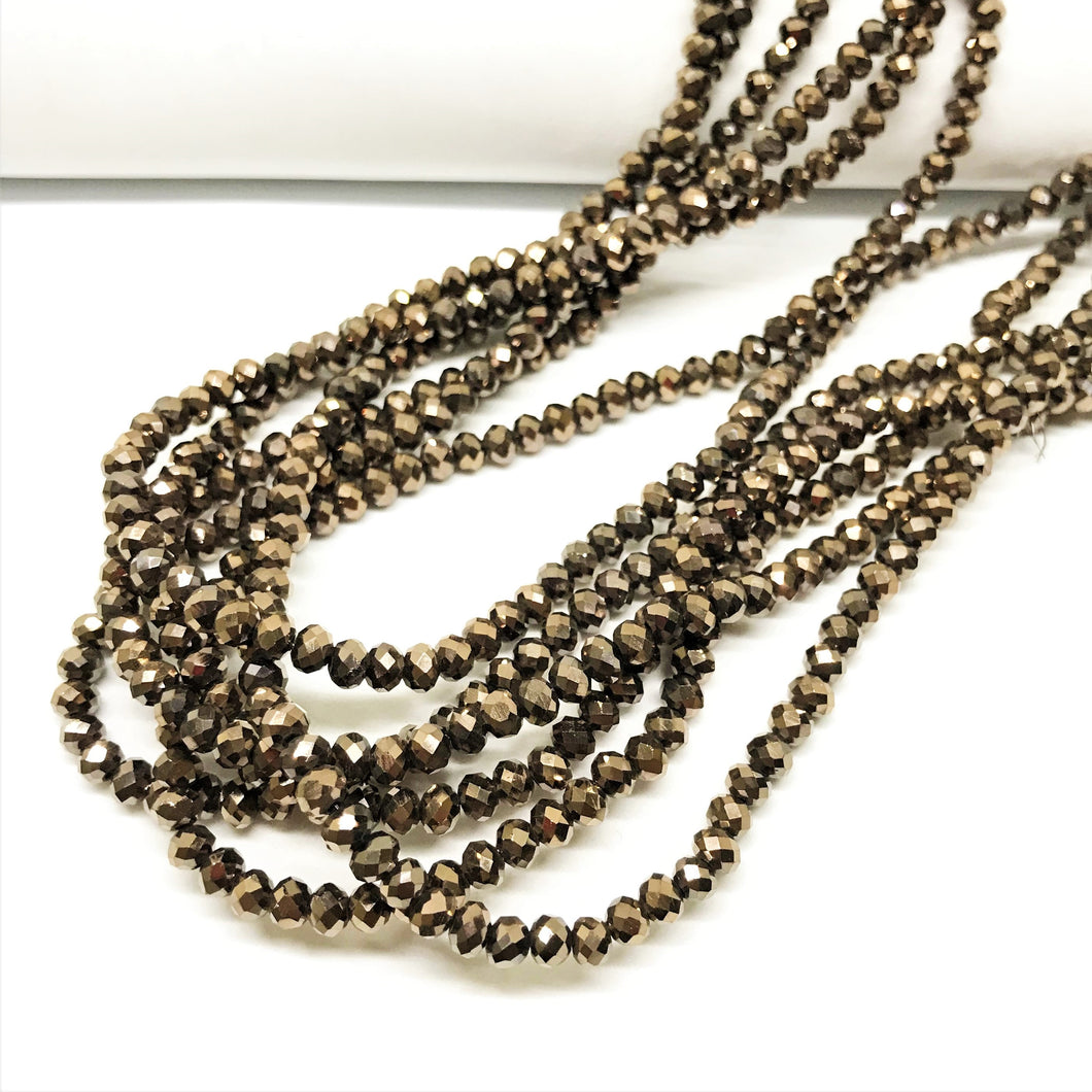 Cristal Chato | 4mm | bronce metalizado 154
