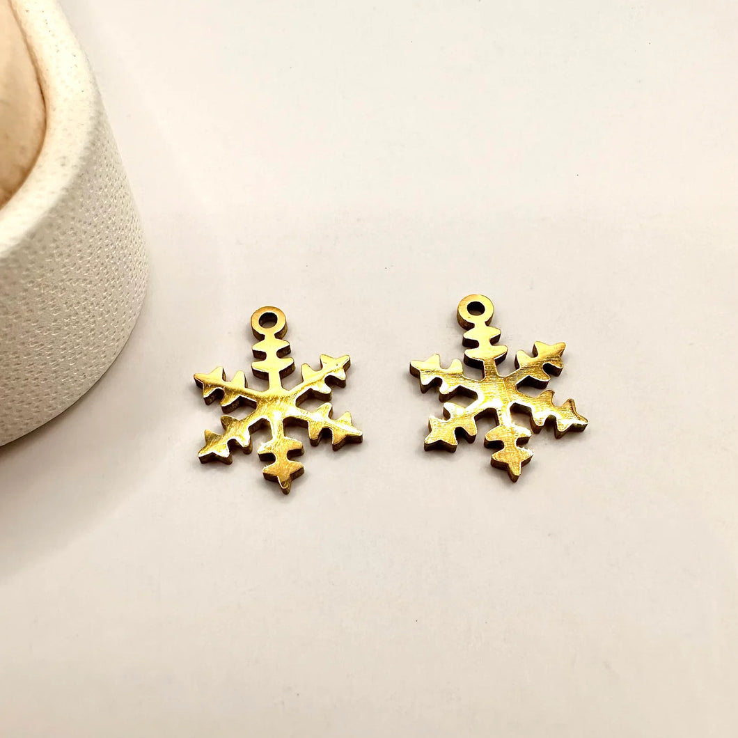 COLGANTE CHICO DE ACERO | DORADO | COPO DE NIEVE | 4 UNIDADES