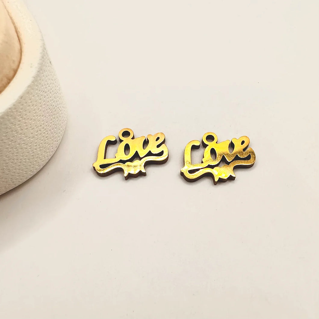 COLGANTE CHICO DE ACERO | DORADO | LOVE CON DISEÑO | 4 UNIDADES