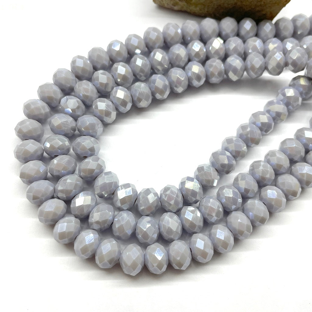 Cristal chato | 8 mm | Matte Gris Claro Tornasol 87