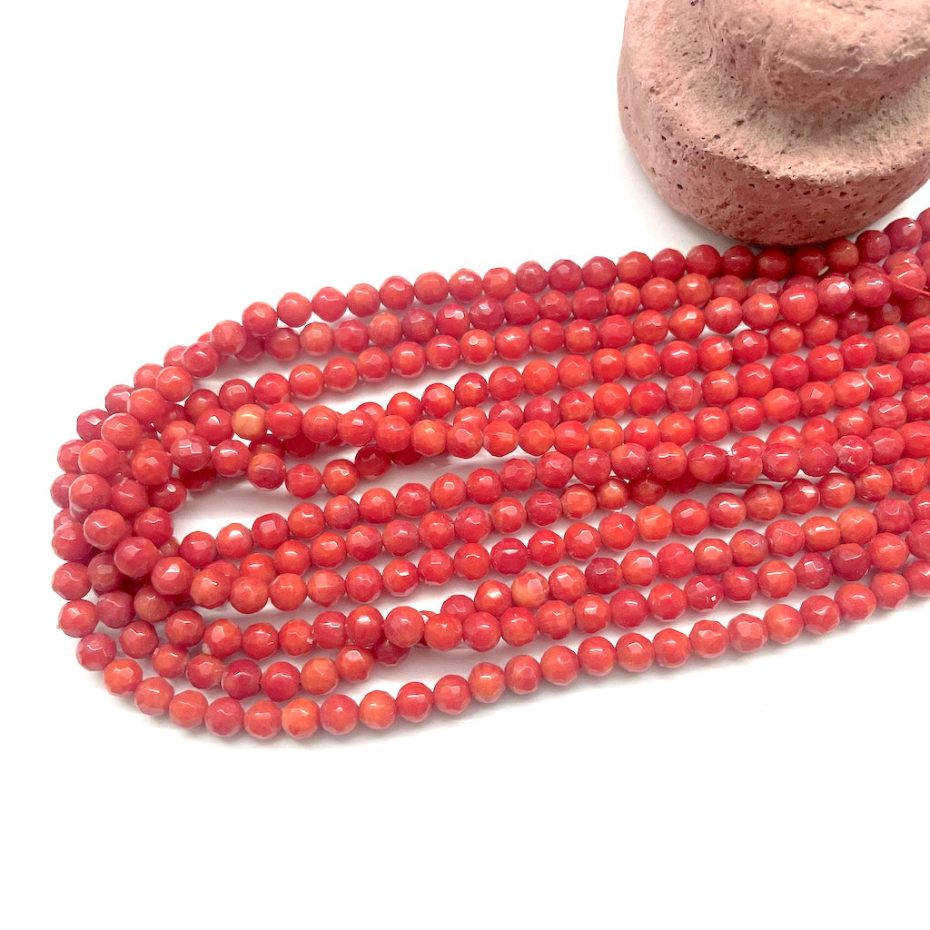 CORAL ROJO | FACETADO | 5MM