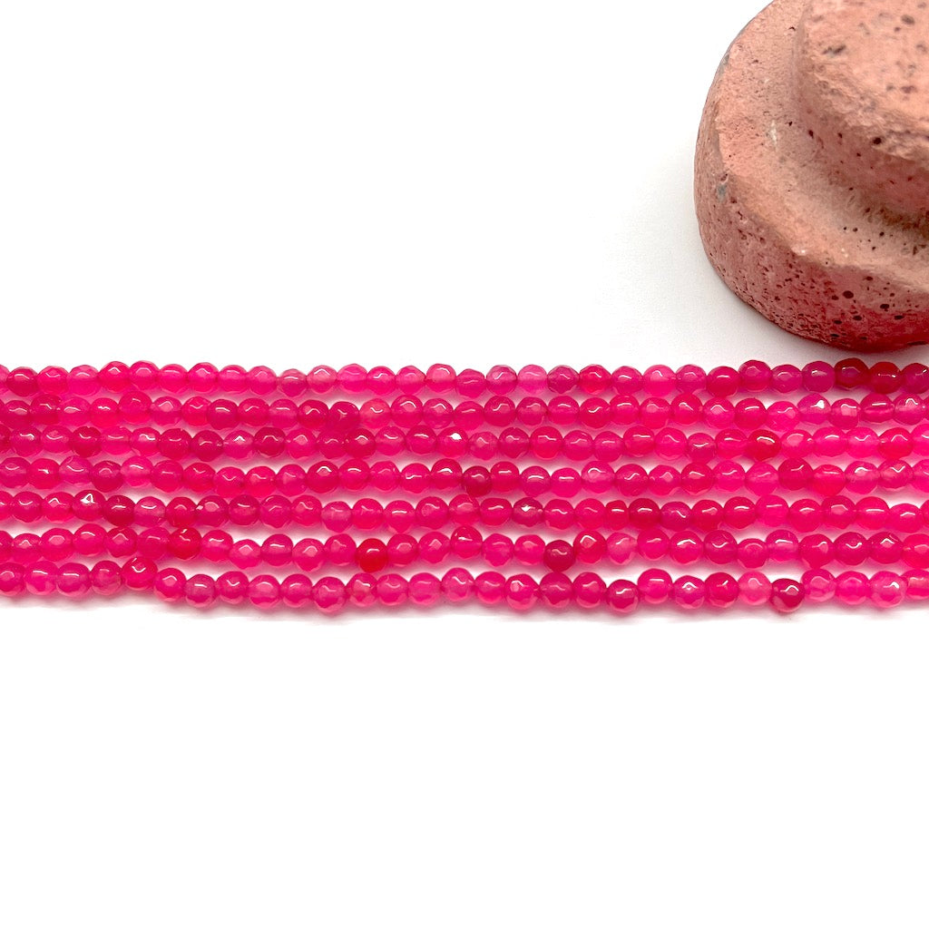 AGATA FACETADA | 4MM | FUCSIA TRASLUCIDO