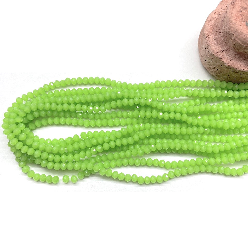 Cristal Chato | 4mm | Verde manzana opalescente 122