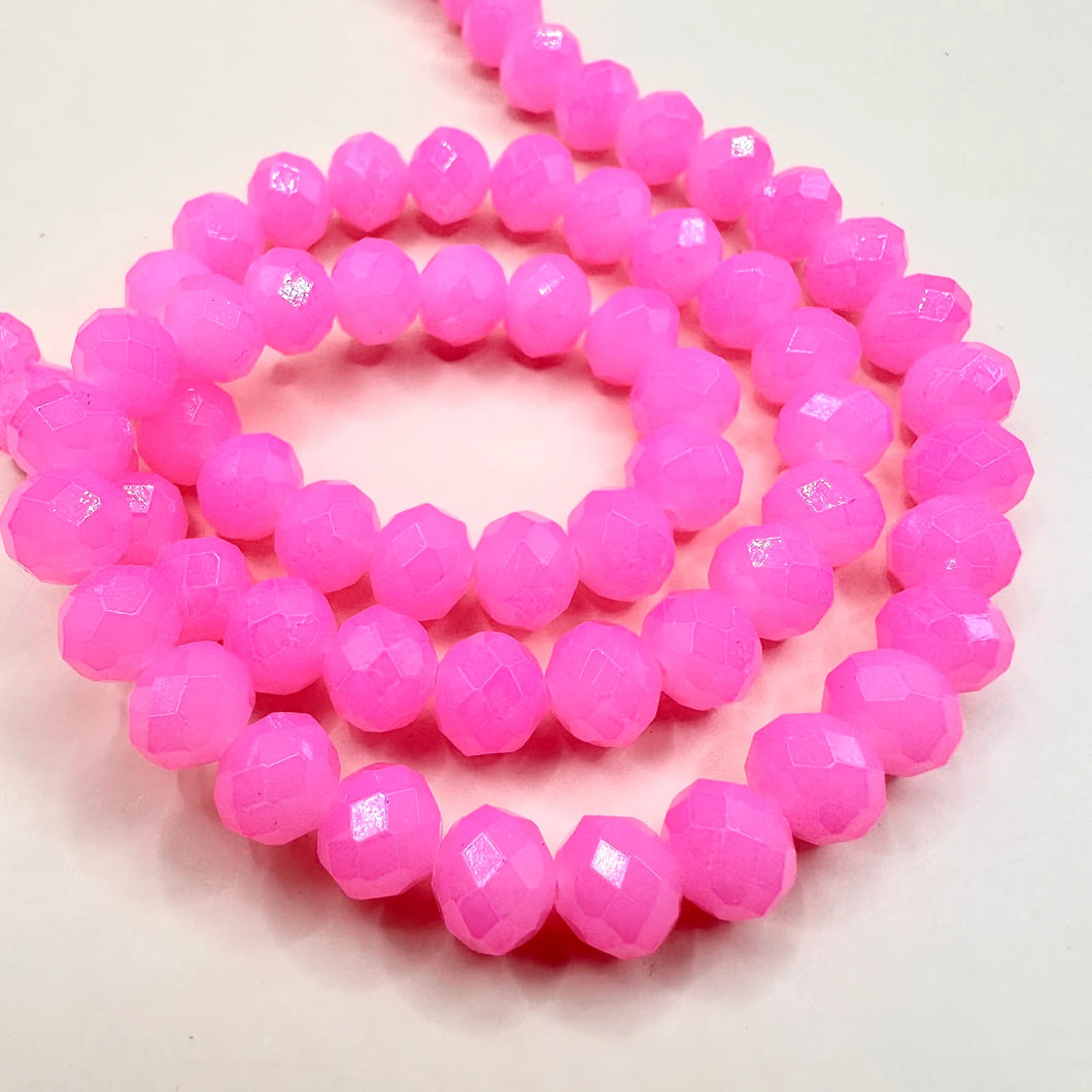 Cristal chato | 8 mm | Rosado Fluor Opalescente 175