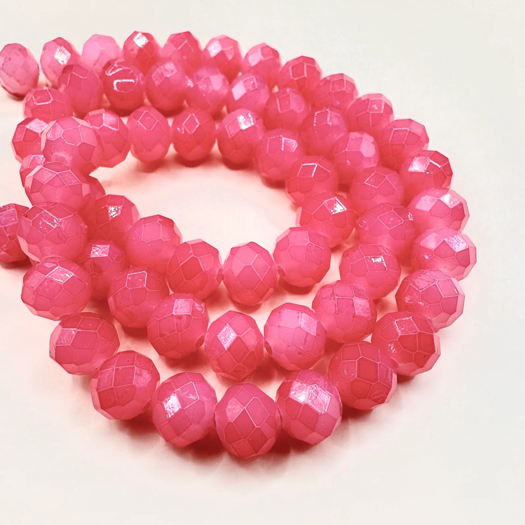 Cristal chato | 8 mm | Rosado Sandia Opalescente 174