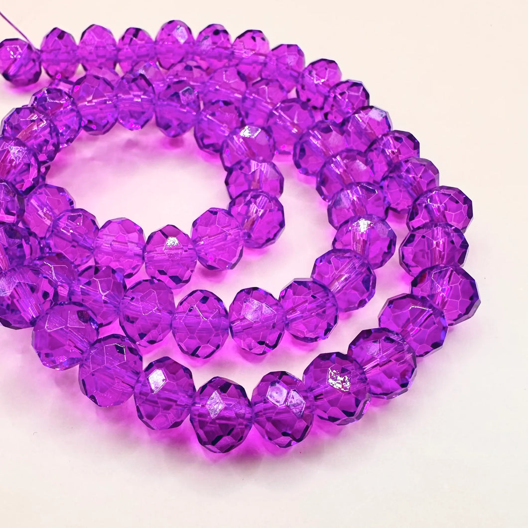 Cristal chato | 8 mm | Violeta Traslucido 166