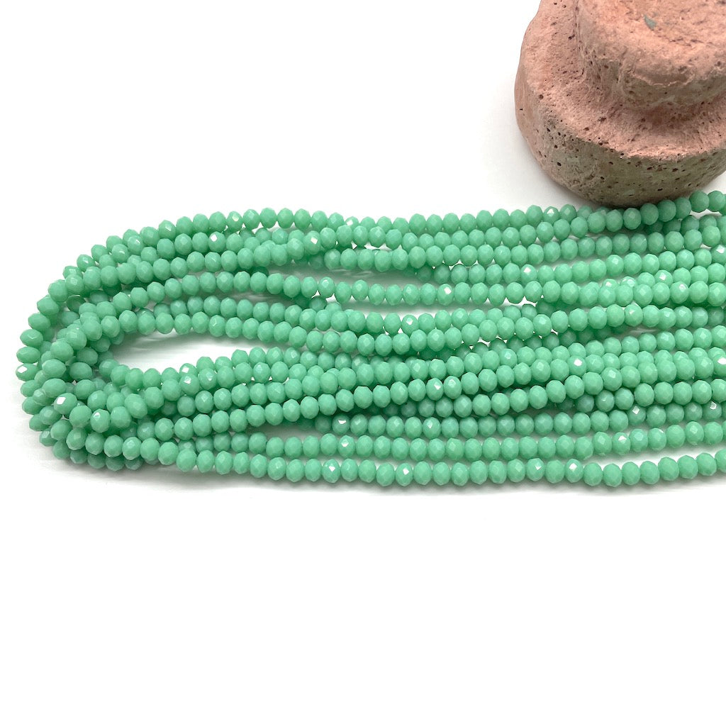 Cristal Chato | 4mm | Verde turquesa matte 118