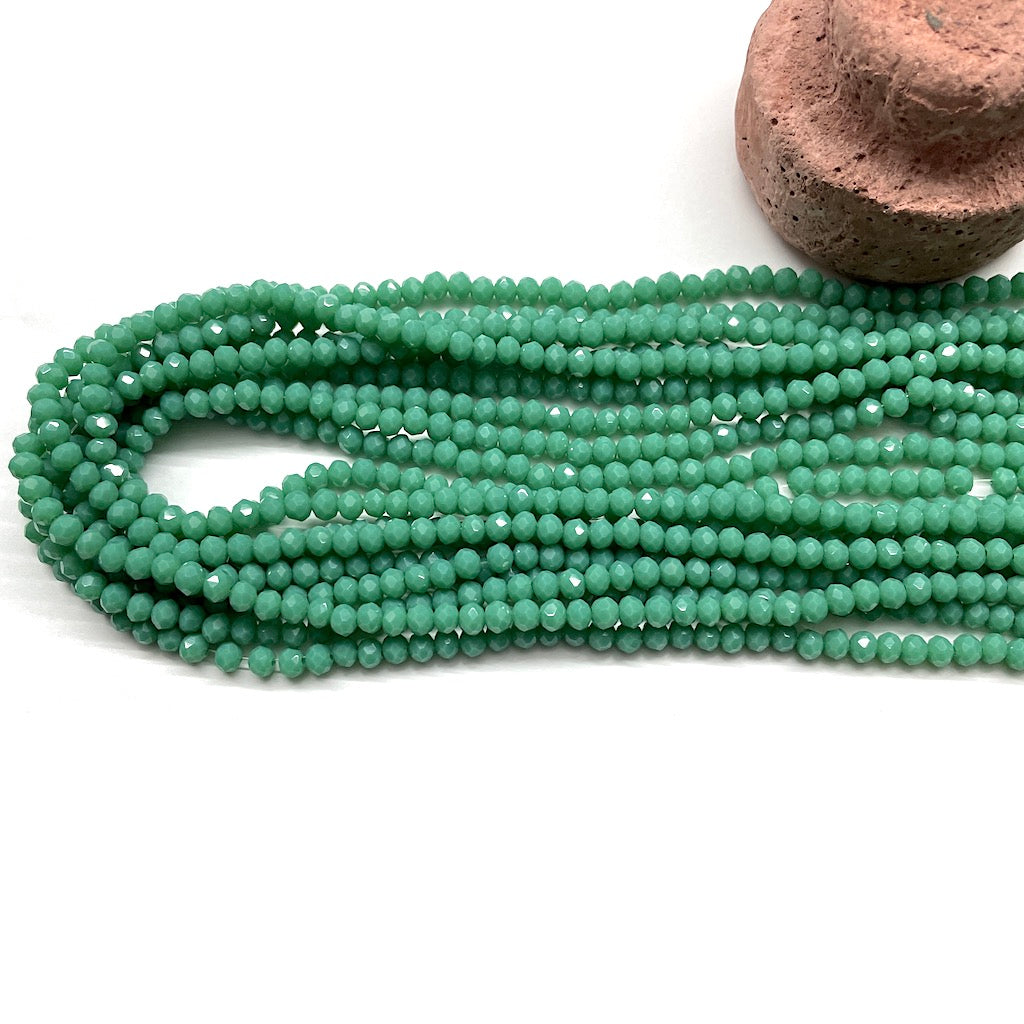 Cristal Chato | 4mm | Verde turquesa matte 119