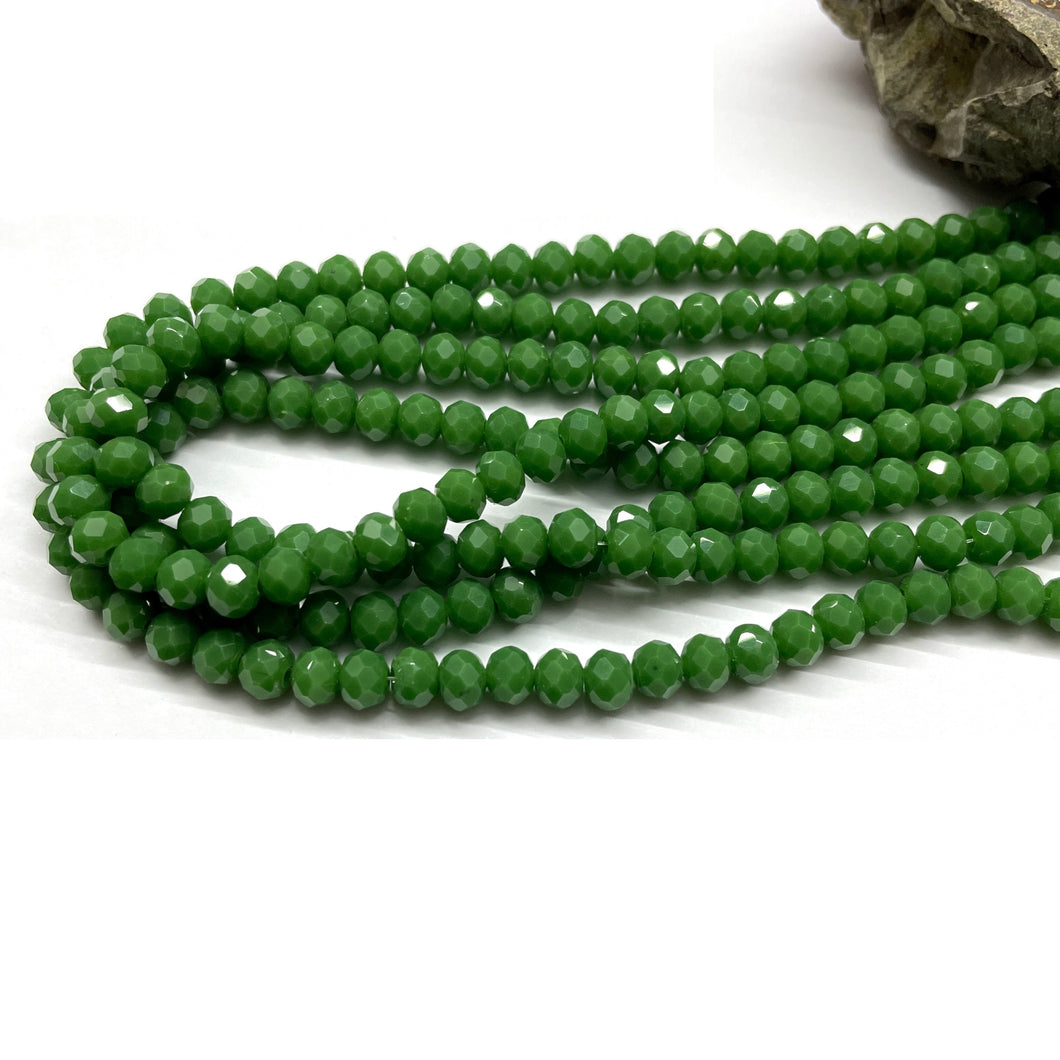 Cristal chato | 6 mm | Verde oscuro opalescente 113