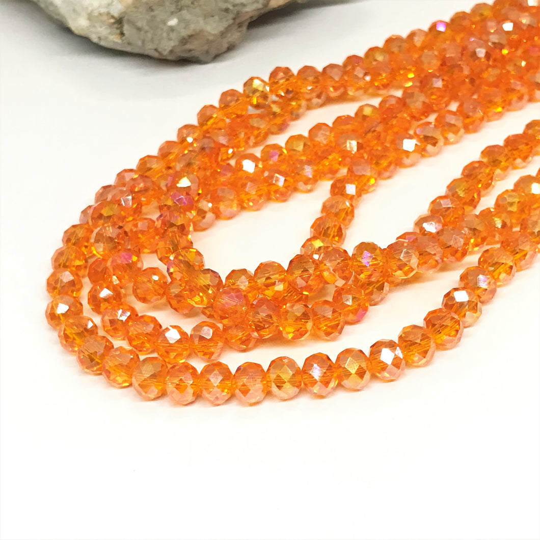 Cristal chato | 6 mm | Naranja Traslucido Tornasol 54