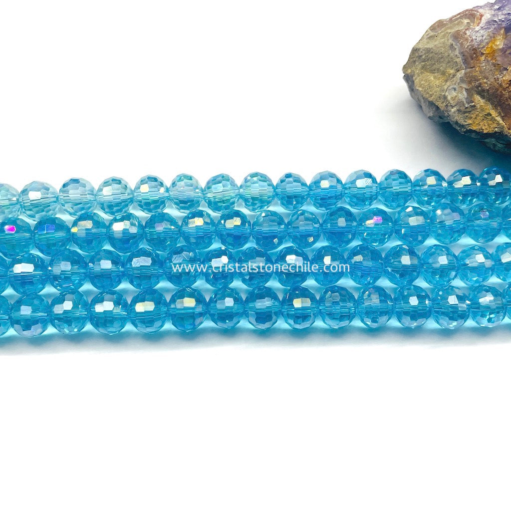 CRISTAL REDONDO | 8MM | CELESTE TRASLUCIDO TORNASOL