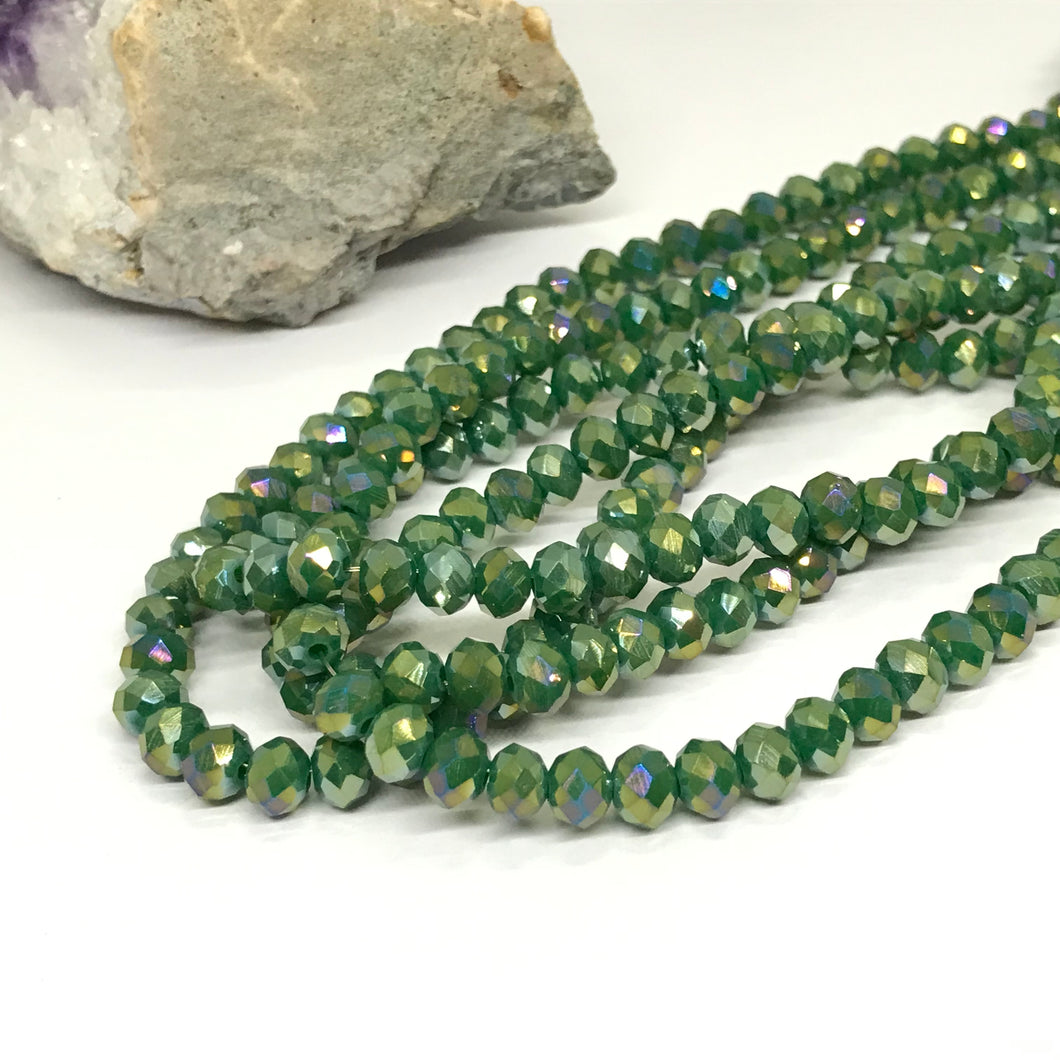 Cristal chato | 6 mm | Verde pasto tornasol 101