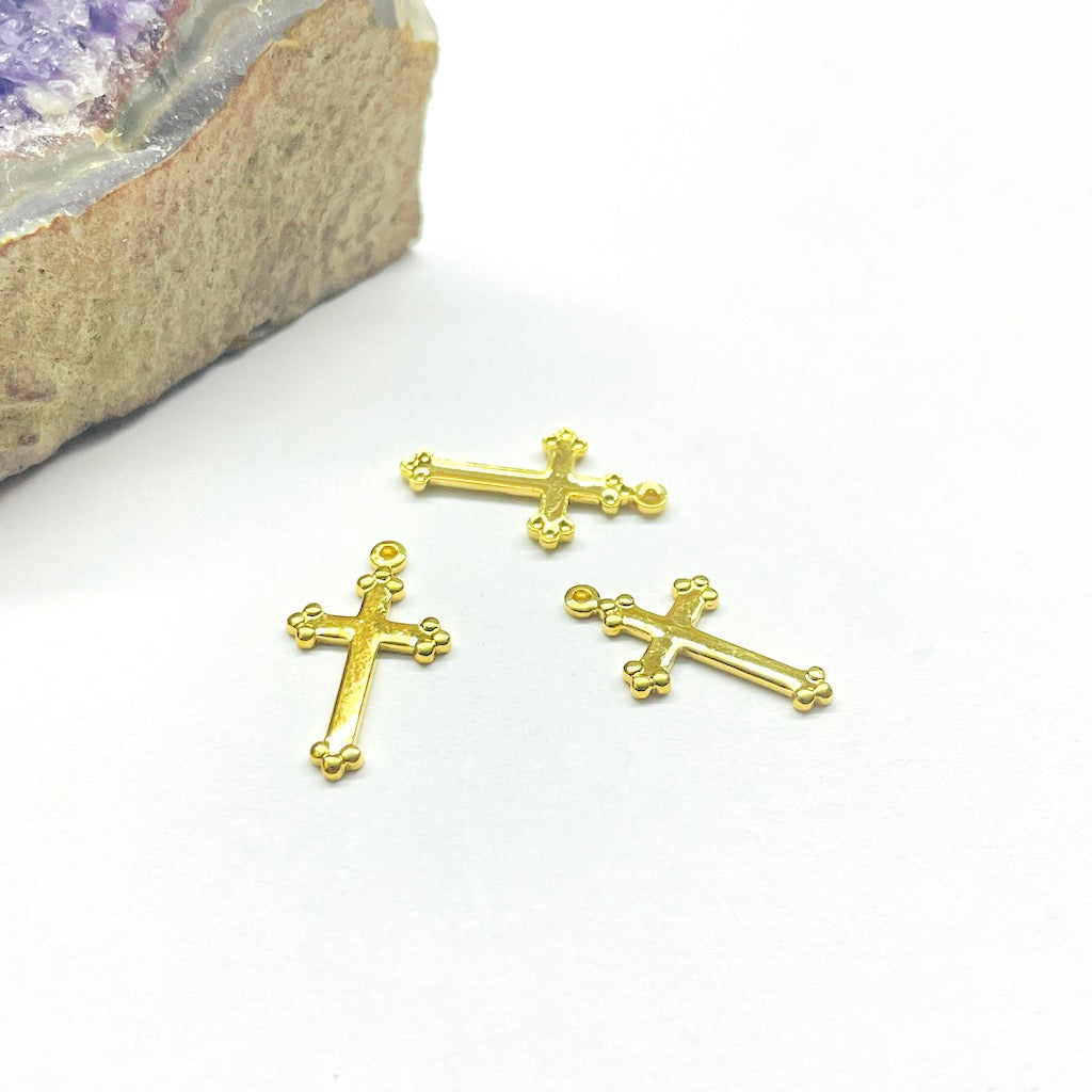 COLGANTE CRUZ | BAÑO DE ORO 24K | 17.5MM X 10MM (C3-30)