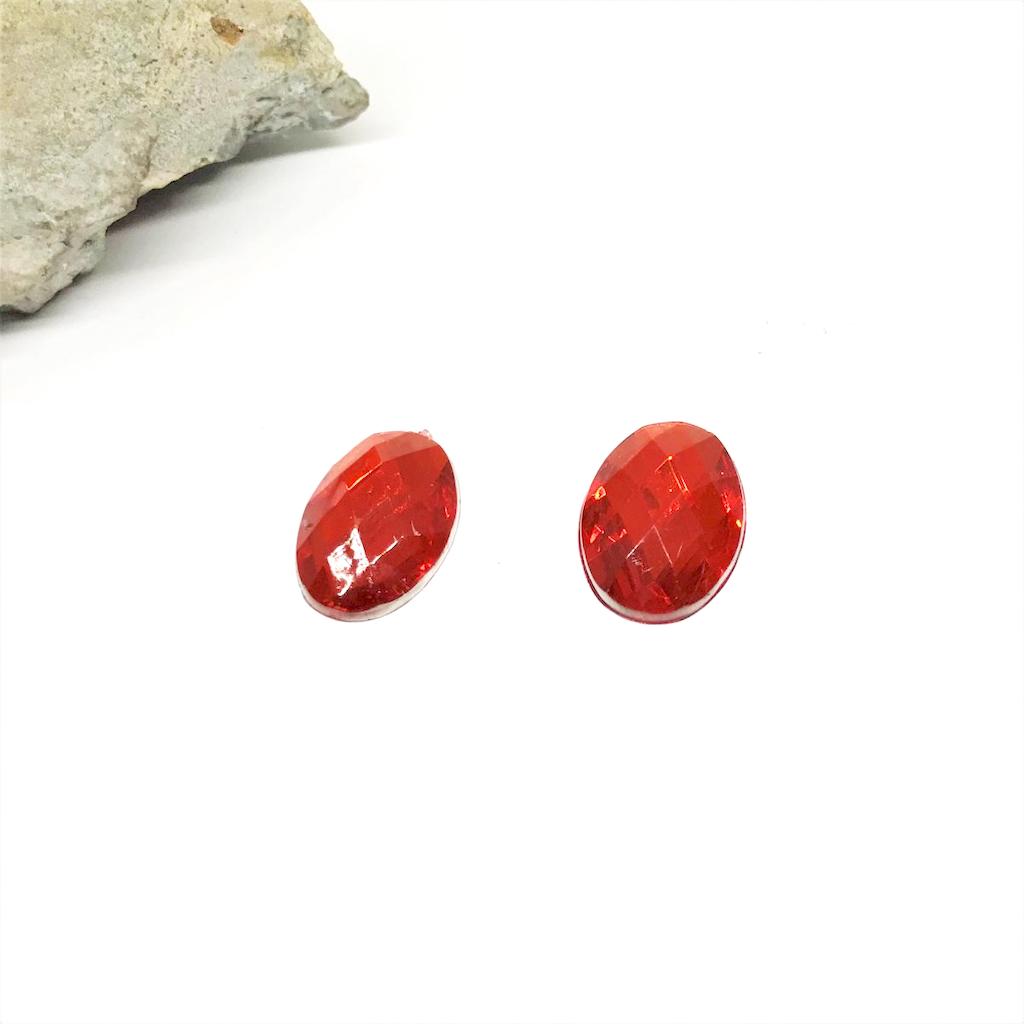GEMAS DE PLASTICO | OVALADO CHICO | 17MM | 10 UNIDADES | ROJO