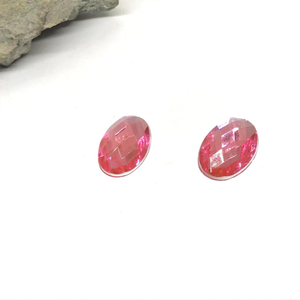 GEMAS DE PLASTICO | OVALADO CHICO | 17MM | 10 UNIDADES | ROSADO