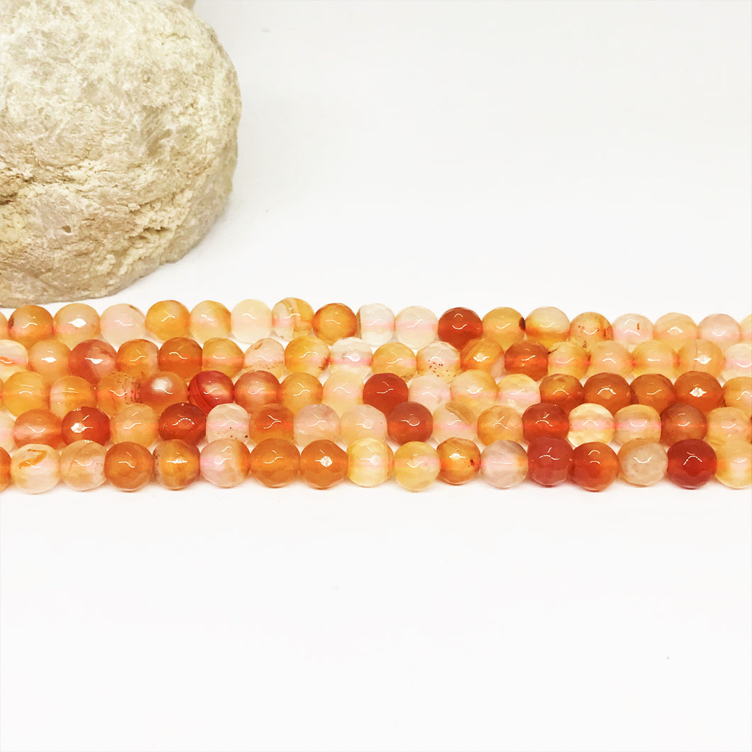 AGATA FACETADA | 6MM | NARANJA CLARO MATIZADO