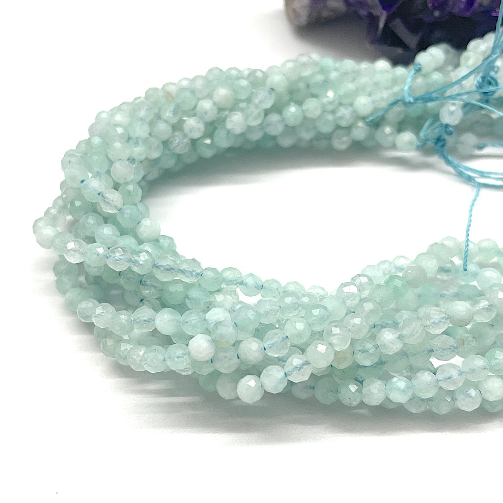 PIEDRAS NATURALES | MINI FACETADA | AGATA CELESTE AQUA | 3.5MM