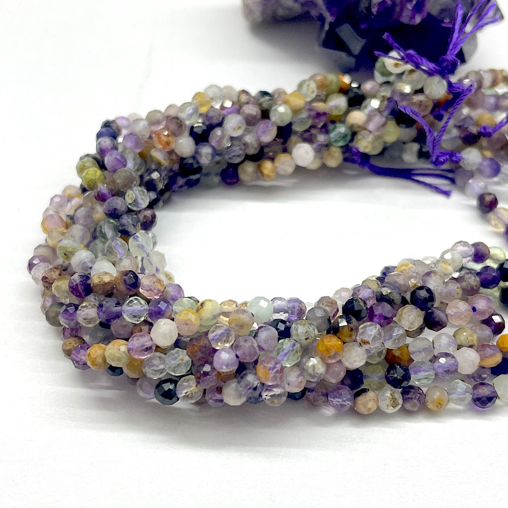 PIEDRAS NATURALES | MINI FACETADO | MIX FLUORITA Y JASPE PAISINA | 4.3MM | co.9