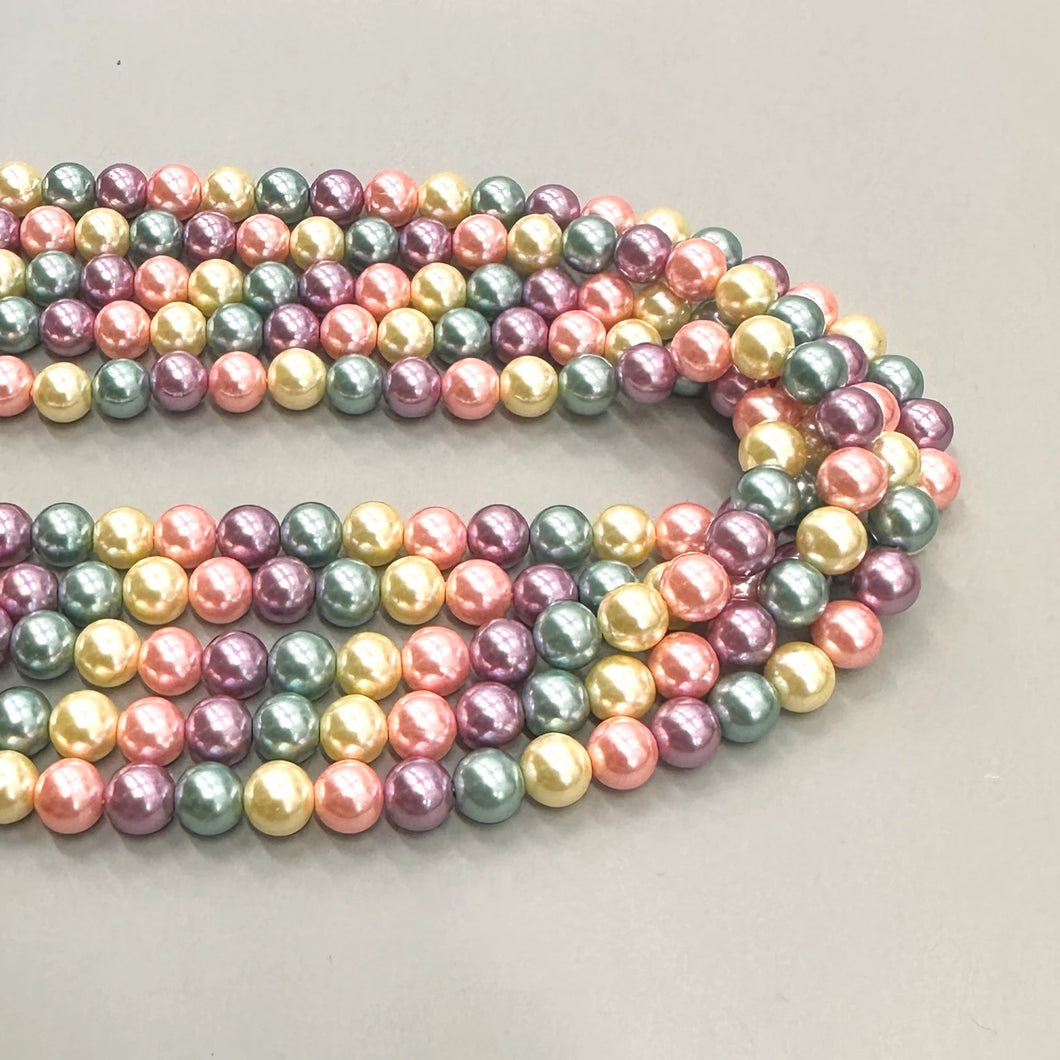 PERLA SHELL | 8MM | AMARILLO - ROSA - MORADO - VERDE
