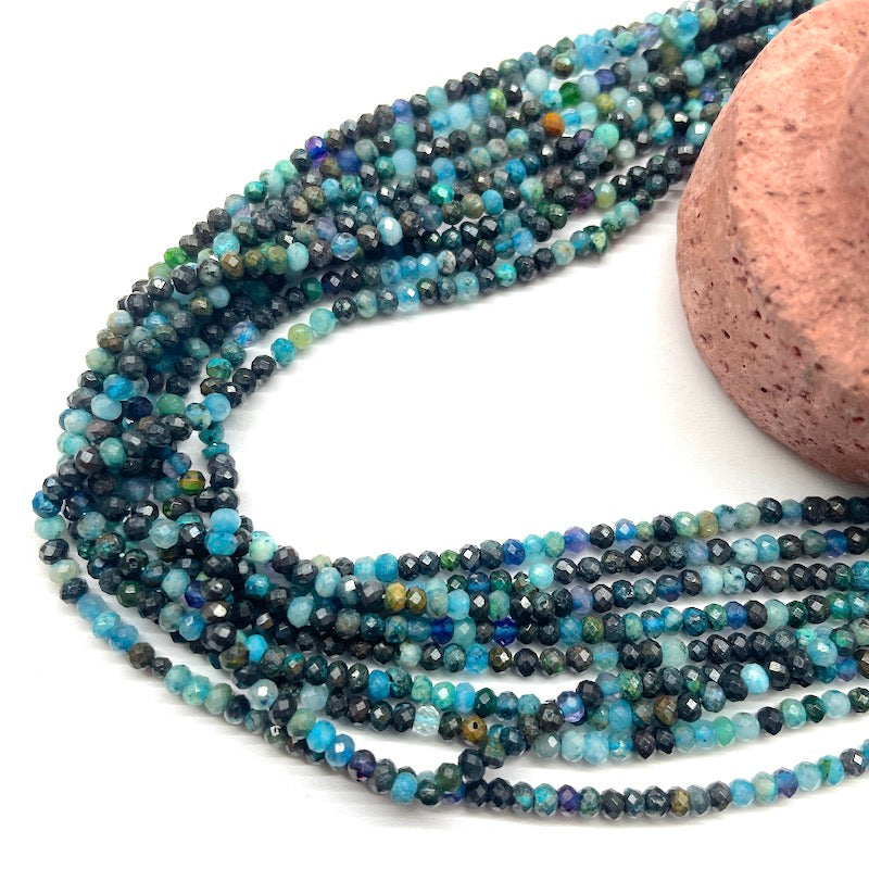PIEDRAS NATURALES | MINI | TURQUESA AFRICANA AZUL | RONDELL | 3X2MM