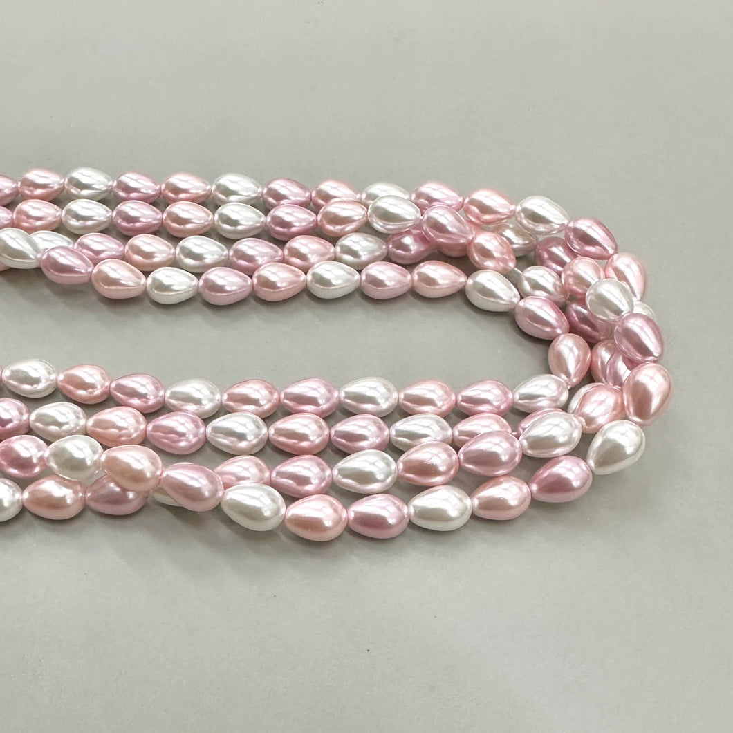 GOTA PERLA SHELL | 9MM | MIX ROSADO BLANCO