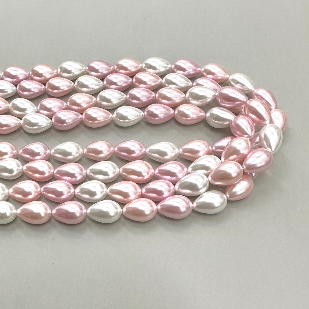 GOTA PERLA SHELL | 12MM | MIX ROSADO BLANCO