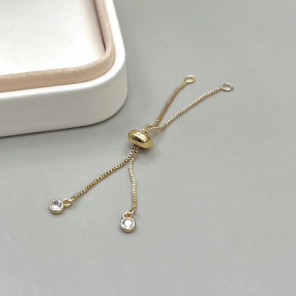 TERMINAL PARA PULSERA CON BROCHE CORREDIZO | BAÑO DE RODIO | 6CM | DORADO (R11-109)