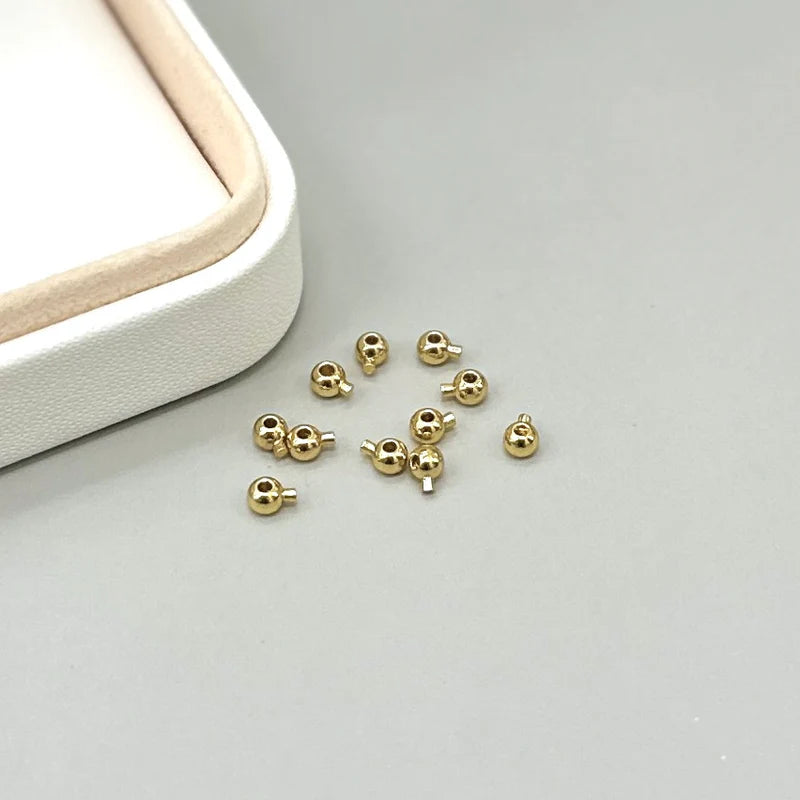 ESCALACHIN BOLITA | COBRE EN BAÑO DE ORO | 3MM | 10 UNIDADES | C2C - 16