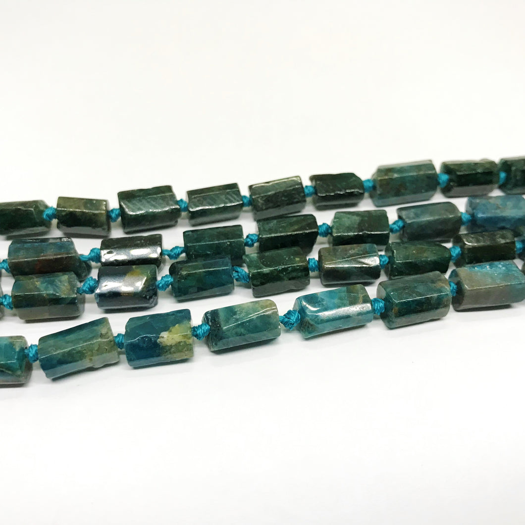 Cilindro Facetado | 10x6mm | Apatita Oscura