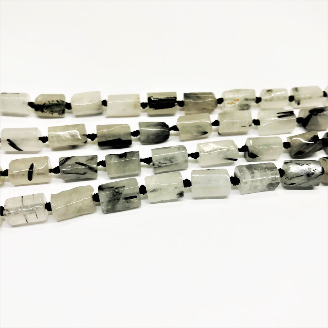 Cilindro Facetado | 10x6mm | Cuarzo Turmalinado