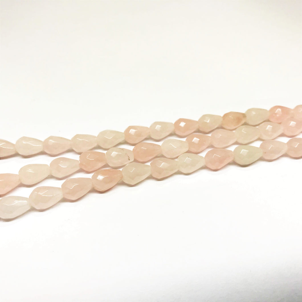 GOTA FACETADA | PLANO | 12X8MM | CUARZO ROSADO
