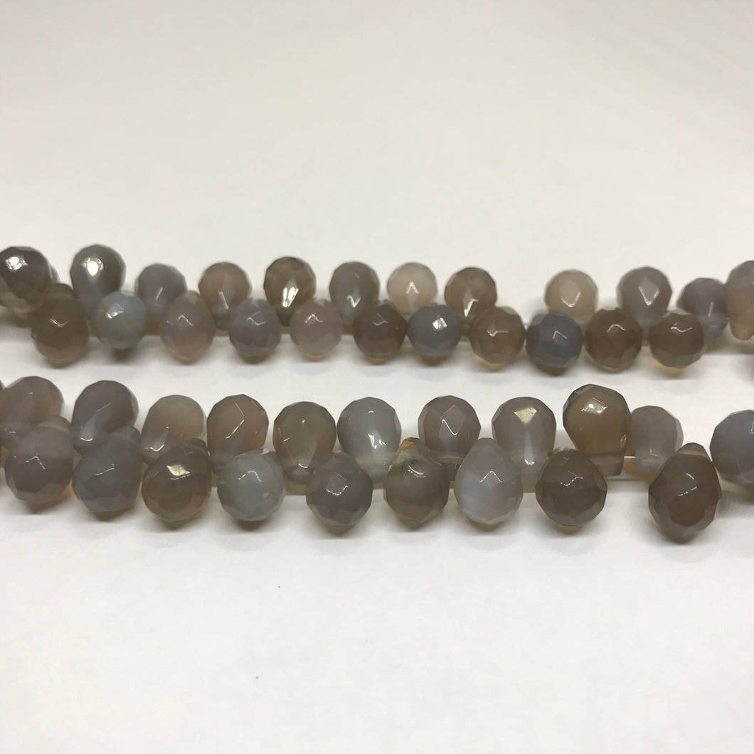 GOTA FACETADA | 8X13MM | AGATA GRIS
