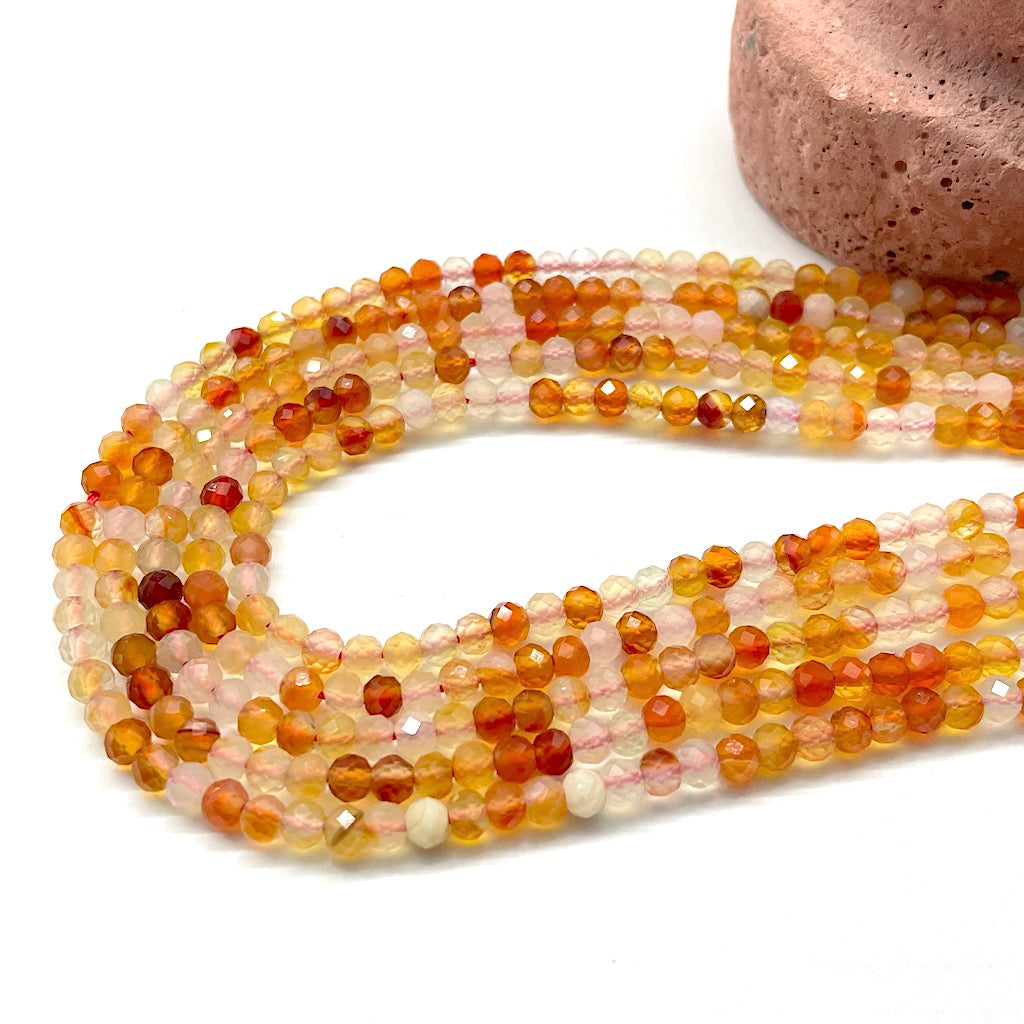 PIEDRAS NATURALES | MINI FACETADA | CORNALINA | RONDELL | 3X4MM