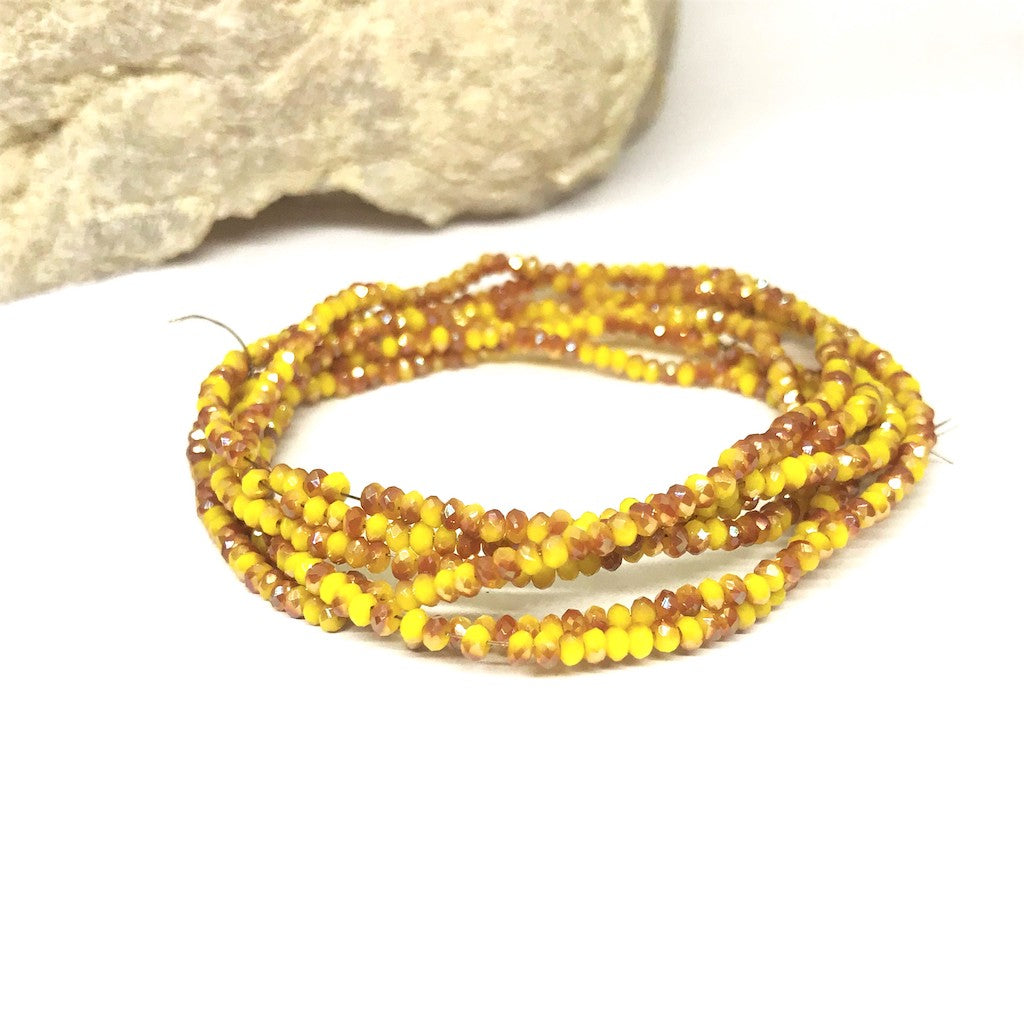 CRISTAL CHATO | 1MM | BICOLOR AMARILLO - DAMASCO | co.9