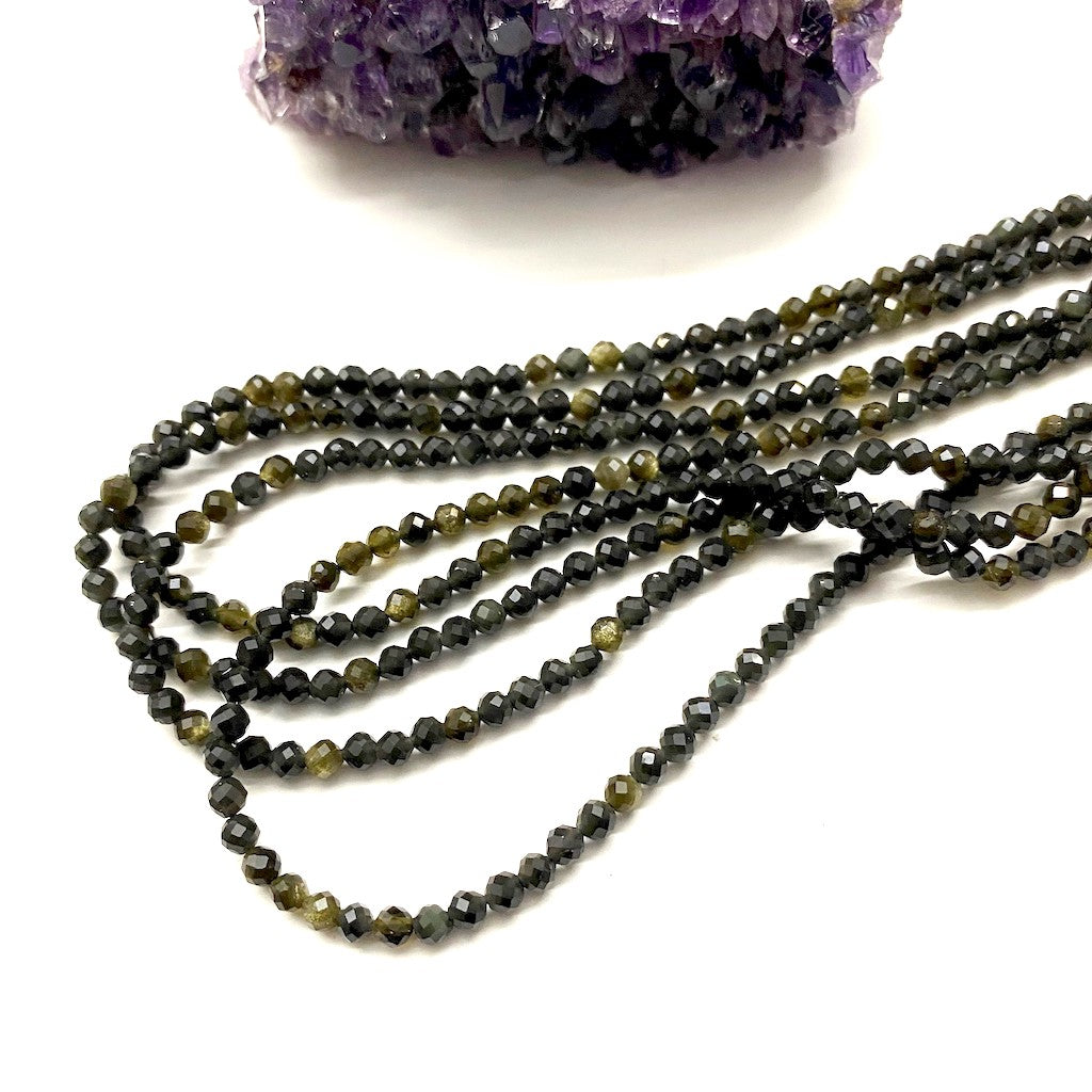 PIEDRAS NATURALES | MINI FACETADA | OBSIDIANA GOLD | 4MM