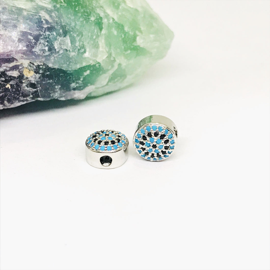 RODINADO | SEPARADOR CON MICROCIRCON | 8.5MM | 1UND | PLATEADO (R1-10)